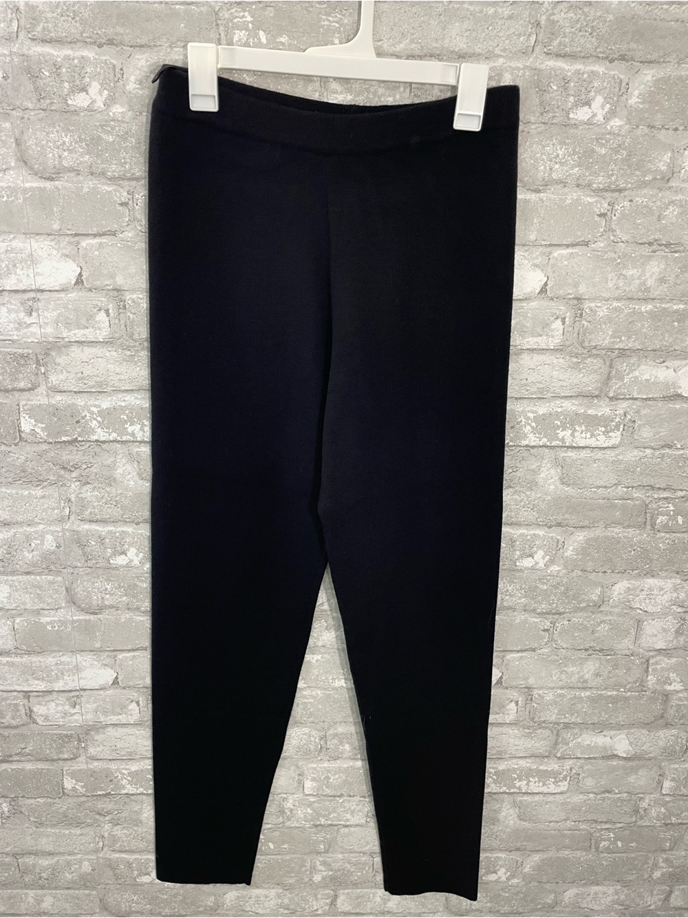 Eileen Fisher Black Merino Wool Knit Pants